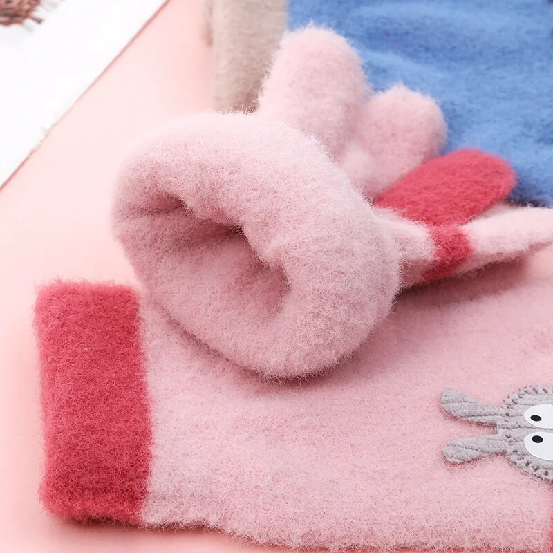 Χειμερινά παιδικά γάντια κινουμένων σχεδίων Full Finger Gloves αγόρια κορίτσια Υπαίθρια ζεστά γάντια για παιδιά перчатки детские рукавички детские