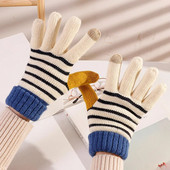 Mănuși tricotate pentru copii de dimensiuni mari Mănuși calde de iarnă pentru adolescenți studenți Mănuși cu degete întregi în aer liber Mănuși pentru fete băieți