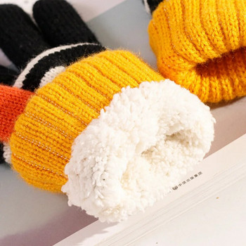 Παιδικά πλεκτά γάντια μεγάλου μεγέθους Χειμωνιάτικα ζεστά γάντια για εφήβους φοιτητές Πλήρες δάχτυλα γάντια εξωτερικού χώρου για αγόρια κορίτσια