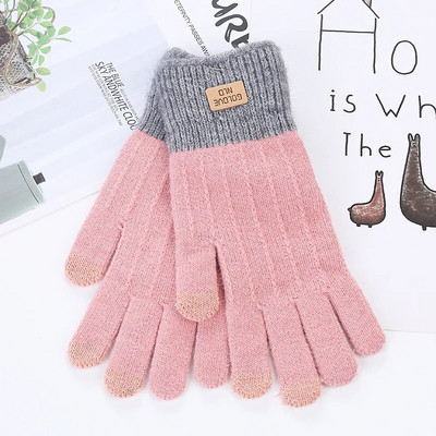 Mănuși tricotate pentru copii de dimensiuni mari Mănuși calde de iarnă pentru adolescenți studenți Mănuși cu degete întregi în aer liber Mănuși pentru fete băieți