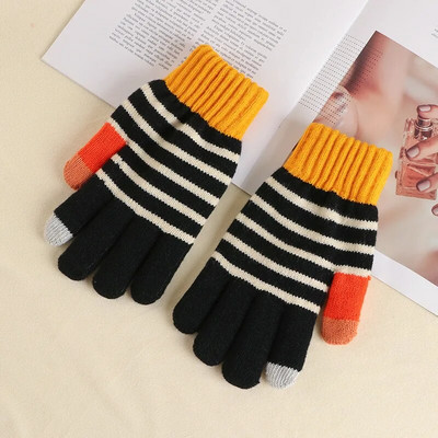 Mănuși tricotate pentru copii de dimensiuni mari Mănuși calde de iarnă pentru adolescenți studenți Mănuși cu degete întregi în aer liber Mănuși pentru fete băieți