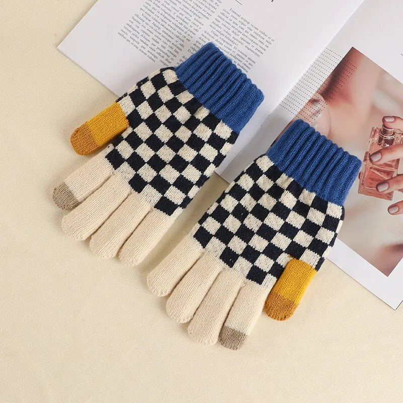 Mănuși tricotate pentru copii de dimensiuni mari Mănuși calde de iarnă pentru adolescenți studenți Mănuși cu degete întregi în aer liber Mănuși pentru fete băieți