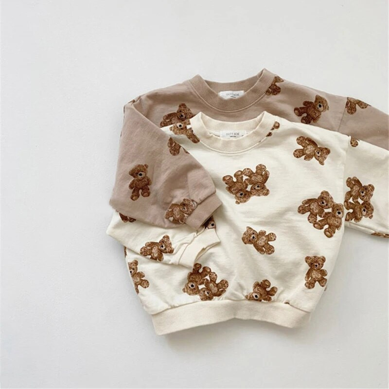 Μόδα σετ βρεφικών ρούχων για κοριτσάκια Παιδικά κινούμενα σχέδια για αρκουδάκι και παντελόνι Κοστούμι για αγόρια μπλούζα και παντελόνι 2 τμχ Βρεφικά ρούχα
