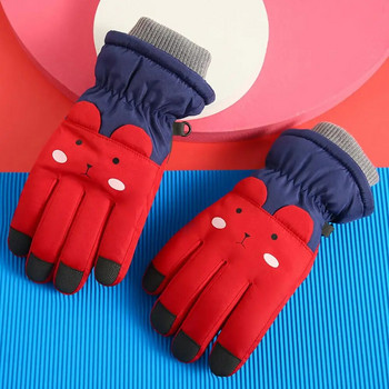 Παιδικό χειριστήριο αφής Ζεστό χειμερινό γάντια σκι Γάντια σκι Αδιάβροχα θερμικά γάντια σνόουμπορντ Ρυθμιζόμενη ζώνη καρπού Χειμερινό γάντι