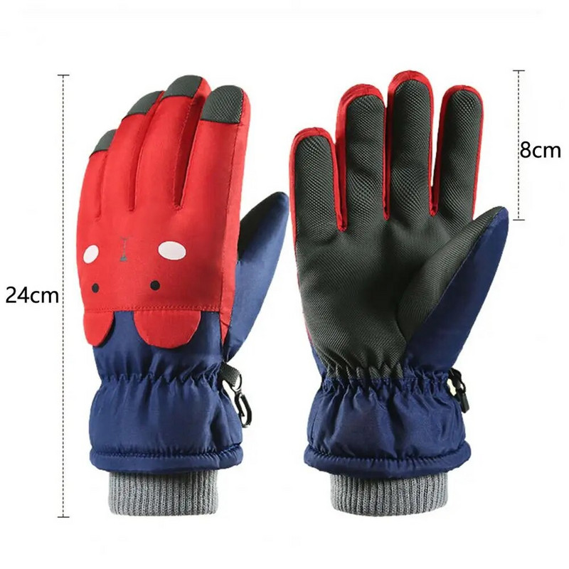 Παιδικό χειριστήριο αφής Ζεστό χειμερινό γάντια σκι Γάντια σκι Αδιάβροχα θερμικά γάντια σνόουμπορντ Ρυθμιζόμενη ζώνη καρπού Χειμερινό γάντι