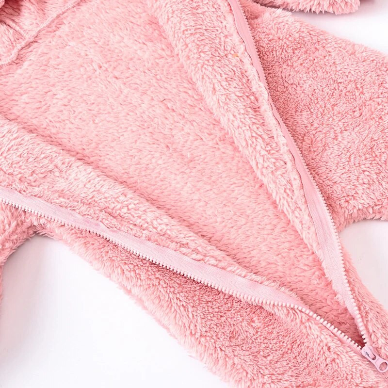 Χαριτωμένη βελούδινη φόρμα για μωρά για νήπιο κοριτσάκι Ολόσωμη φόρμα ανοιξιάτικη φθινοπωρινή κουκούλα με φερμουάρ Βρεφικά ρούχα για αγόρια για μωρά