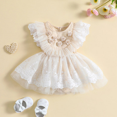 ma&baby 0-18M Printsess Vastsündinud beebile Tüdrukute Kleit Väikelapse pits Lilleline Tutu Sünnipäeva pulmakleidid Tüdrukutele D01