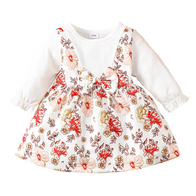 ma&baby 0-18M vastsündinu imikute tüdrukute kleit lilleprintidega pikkade varrukatega kaar A-joonega kleidid sügiskevad beebiriided D24