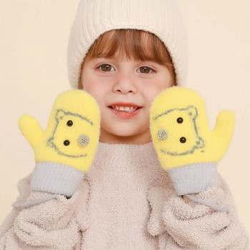 Cartoon ζεστά γάντια αδιάβροχα βελούδινα πλεκτά αθλητικά γάντια εξωτερικού χώρου Αντιανεμικά αναπνεύσιμα ρυθμιζόμενα με κορδόνι για αγόρια κορίτσια