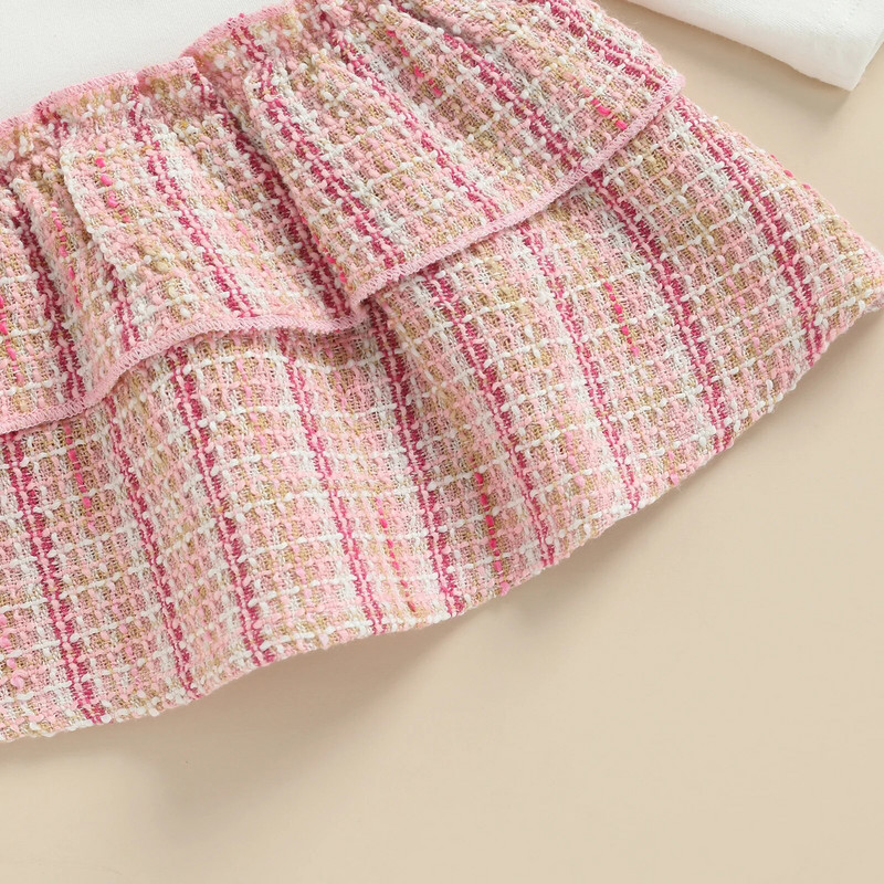 Ma&Baby 3-24M Nou-Nascuti Bebeluși Fetițe Rochie în carouri Prințesa Guler Peter Pan Rochii cu mânecă lungă Costume de primăvară toamnă D35