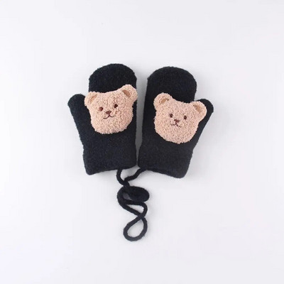 2-10Y Cartoon Bear Бебешки ръкавици Зимни топли детски бебешки ръкавици за момичета Плетени детски ръкавици за малко дете Дебели ръкавици за зъби Handschoen Kids