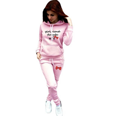 Ținute pentru cuplu Hanorac + pantaloni de jogging 2BUC Înaltă calitate Soț Soție Imprimat Bărbați Femei Costum sport casual zilnic Trening Iubitor