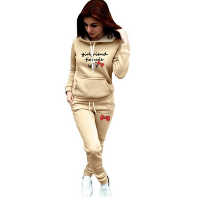 Ținute pentru cuplu Hanorac + pantaloni de jogging 2BUC Înaltă calitate Soț Soție Imprimat Bărbați Femei Costum sport casual zilnic Trening Iubitor