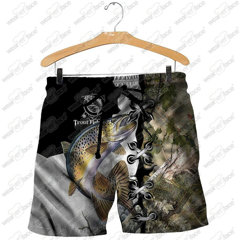Πέστροφα Ψάρεμα 3D Φούτερ με εμπριμέ φούτερ Φούτερ με φερμουάρ Φούτερ Σορτς Casual Sports Streetwear Vocation Unisex Ρούχα