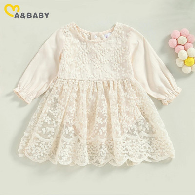 ma&baby 0-18M rochie prințesă fetițe nou-născuți cu mânecă lungă din dantelă tutu floral petrecere aniversare rochii de mireasă pentru fete D01