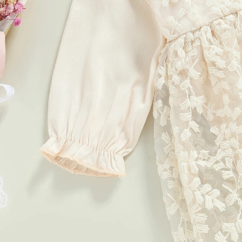 ma&baby 0-18M rochie prințesă fetițe nou-născuți cu mânecă lungă din dantelă tutu floral petrecere aniversare rochii de mireasă pentru fete D01