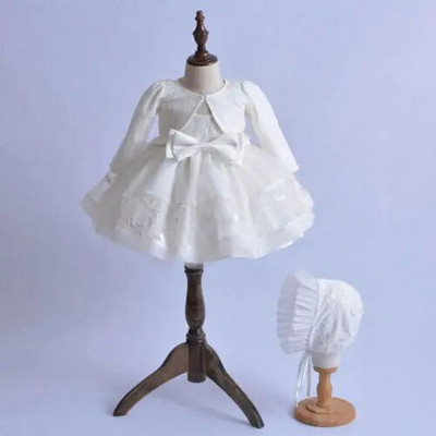 ma&baby 0-18M Rochie pentru copii nou-născuți pentru fetițe, prințesă, tutu, alb, tutu, petrecere, aniversare, nuntă, botez, rochii D01