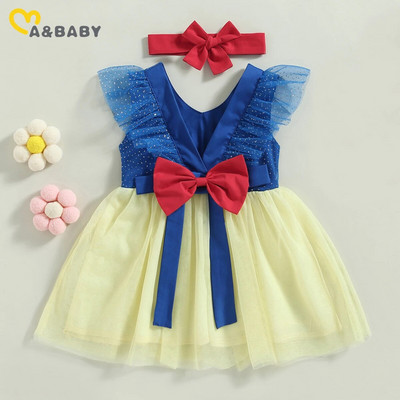 ma&baby 0-18M Mažylis naujagimiui Suknelė Mergaitei Princesė Bow Tiulis Tutu Vestuvių gimtadienio suknelės Mergaitei Vasara D01