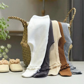 Пролетно-есенни дантелени бебешки клинове за новородени, памучни панталони с висока талия Strumphose