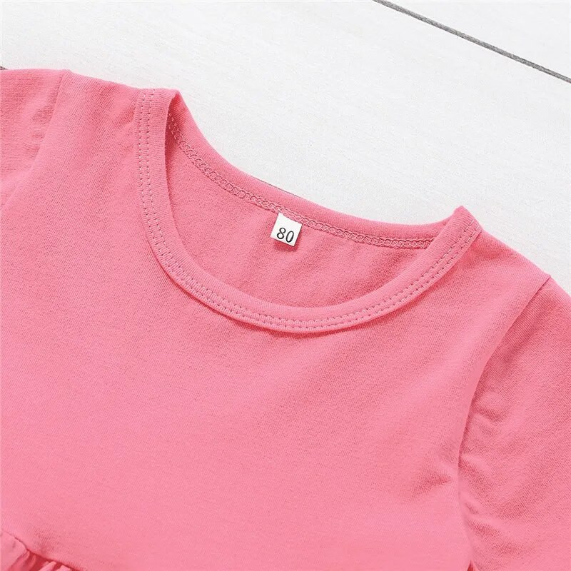 Дрехи за бебета за момичета, розови, горнища с кльощави ръкави + дънки с флорални дупки + лента за глава 3 бр. Комплект дрехи за бебе 3-12 месеца