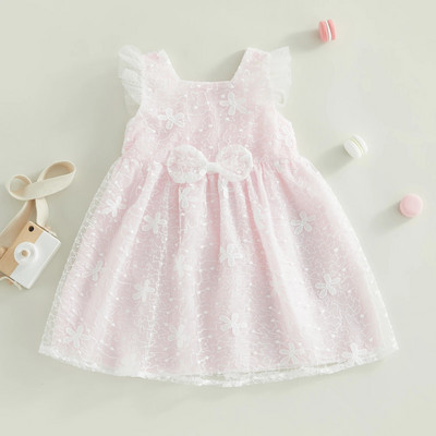 ma&baby 6-24M újszülött kisgyermek baba lány ruha tüll masni virágos tutu buli Születésnapi esküvői ruhák lányoknak nyár d01