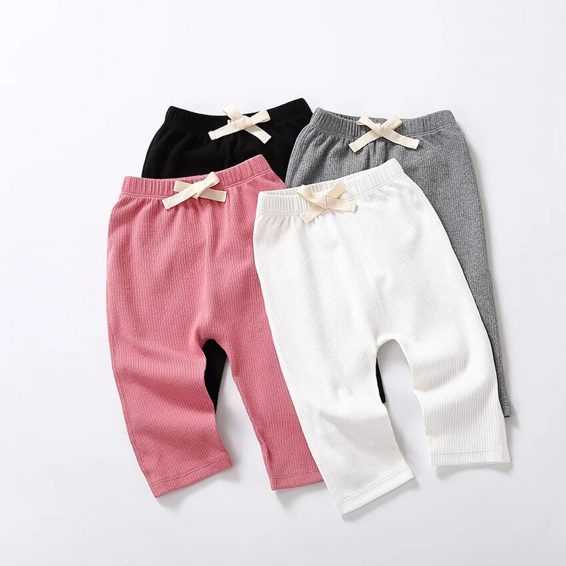 Kelnės berniukui mergaitei naujagimiui medvilniniai briaunoti antblauzdžiai vaikiški drabužėliai mada mielos kelnės kūdikiams haremo kelnės kūdikiams pp kelnės