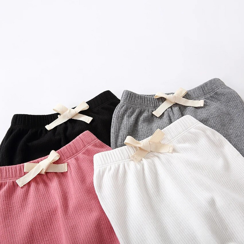 Kelnės berniukui mergaitei naujagimiui medvilniniai briaunoti antblauzdžiai vaikiški drabužėliai mada mielos kelnės kūdikiams haremo kelnės kūdikiams pp kelnės