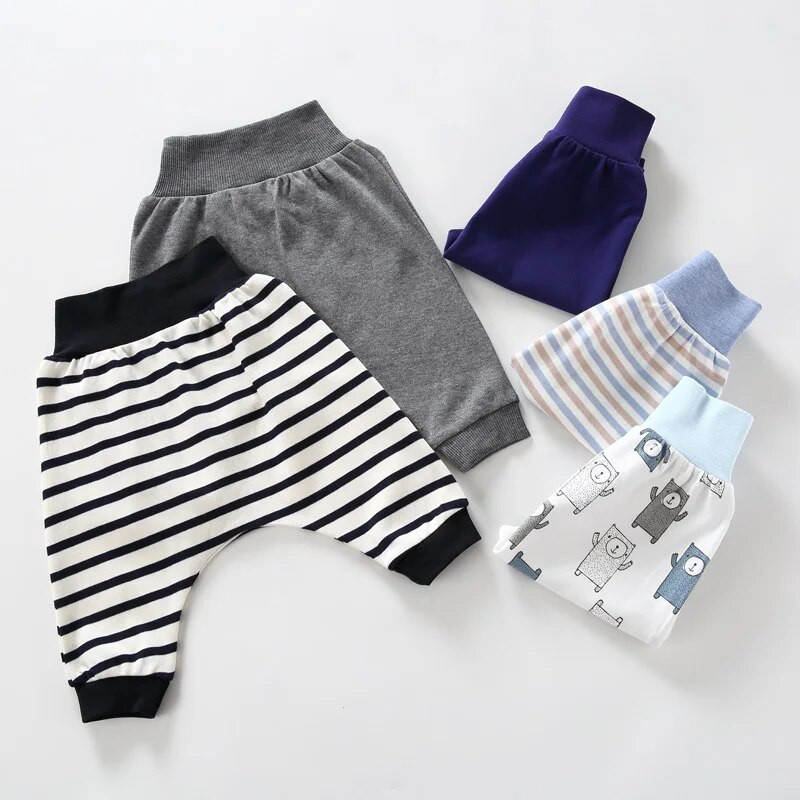 „Spring Baby“ didelės PP kelnės unisex medvilnės aukštu juosmeniu Harun kelnės pilvą apsaugančios miego kelnės berniukų mergaičių viršutinės kelnės