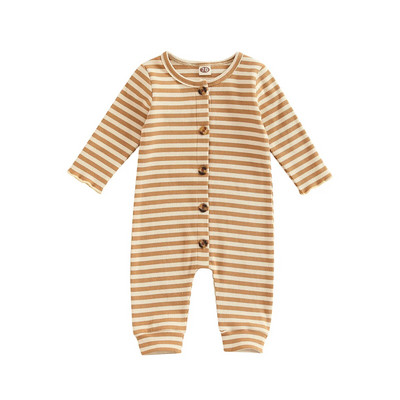 ma&baby 0-24M Новородено Бебе Момче Момче Гащеризон Мек плетен гащеризон с дълъг ръкав Сладко раирано Есенно пролетно облекло D01