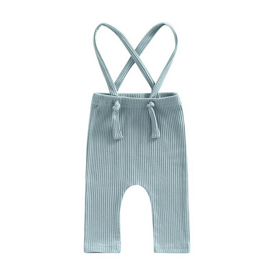 Гащеризон за новородени момчета и момичета Едноцветен комплект рипсени панталони без ръкави Тиранти Гащеризон Дрехи