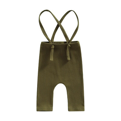 Гащеризон за новородени момчета и момичета Едноцветен комплект рипсени панталони без ръкави Тиранти Гащеризон Дрехи