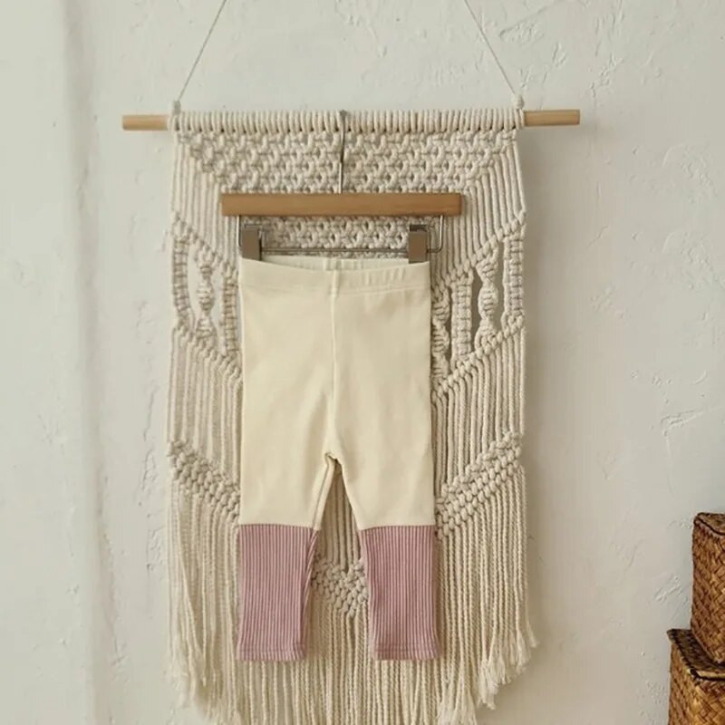 2023 Есен Нови бебешки модни момичета пачуърк клинове Детски тесни панталони Ежедневни панталони за момчета Детски памучни дрехи Детски панталони