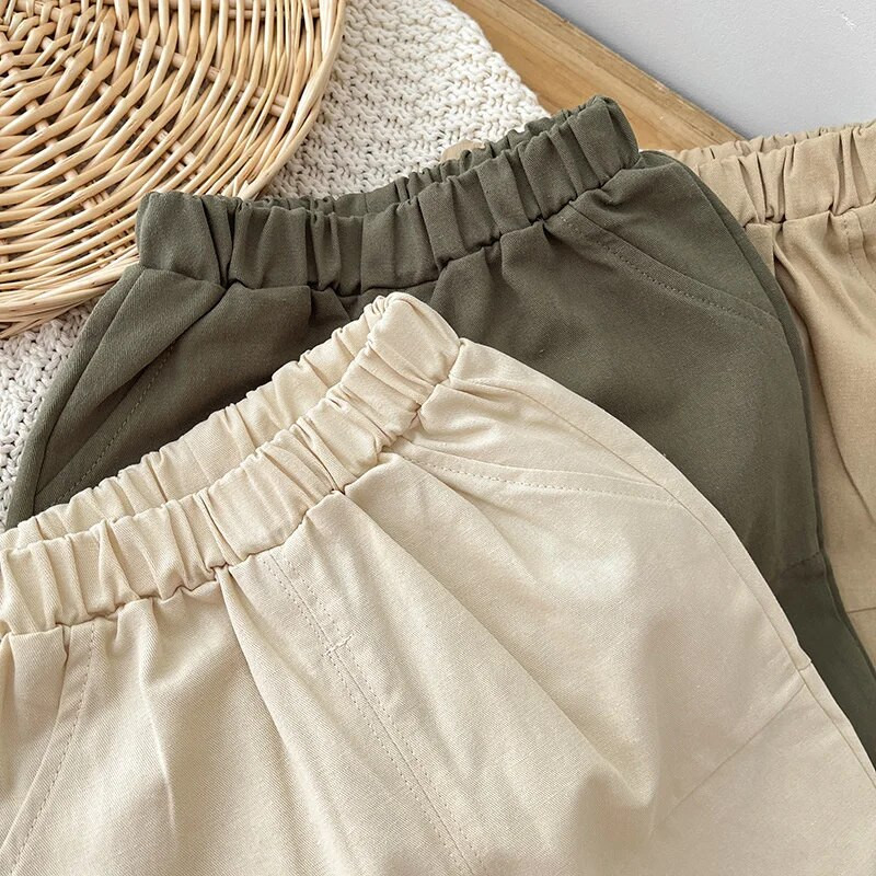 Памучни плътни 2023 Пролет Есен Нови бебешки панталони Ежедневни панталони за момчета Детско облекло за малки деца Корейско детско облекло за 0-4 години