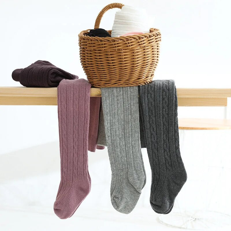 Мек памучен бебешки чорапогащник Зимно-есенен еластичен бебешки чорапогащник за момиченце, плетен чорапогащник за бебета, бебешки чорапогащник, панталони за новородено, малко дете 0-24 месеца