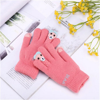 Ζεστά χειμωνιάτικα γάντια δάχτυλα Παιδικά Παιδικά 2019 Χαριτωμένο βελούδινο σχοινί χοντρό συμπαγές καρτούν Bear Elastic Gloves Fashion Accessories-HYC