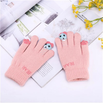 Топли зимни ръкавици за пръсти Деца Деца 2019 Сладко плюшено въже Дебело плътно Анимационно мече Еластични ръкавици Модни аксесоари-HYC
