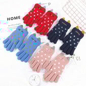 4-7 години Детски ръкавици Момиче Момче Зимни топли бебешки плетени ръкавици Пръсти Дете Момиче Топли кадифени дебели зимни ръкавици за момче