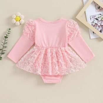 BeQeuewll Baby Girls Romper Dress Пачуърк гащеризони с дълъг ръкав за новородени бебета Малки деца Сладки дрехи за 0-24 месеца