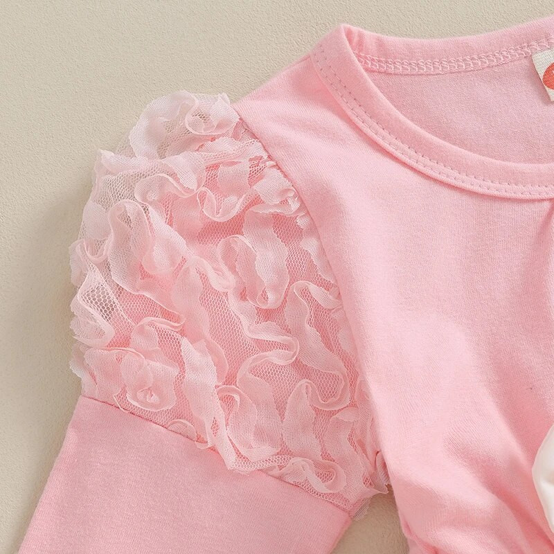 BeQeuewll Baby Girls Romper Dress Пачуърк гащеризони с дълъг ръкав за новородени бебета Малки деца Сладки дрехи за 0-24 месеца