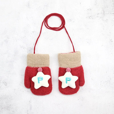 2-6 години Детски бебешки ръкавици и ръкавици Момиче Момче Зимни топли плетени вълнени ръкавици Дете Момиче Кадифени дебели зимни ръкавици за момче