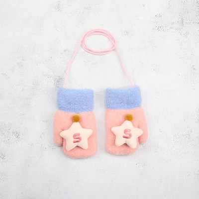 2-6 години Детски бебешки ръкавици и ръкавици Момиче Момче Зимни топли плетени вълнени ръкавици Дете Момиче Кадифени дебели зимни ръкавици за момче