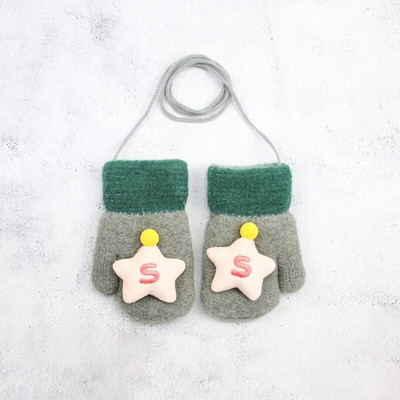 2-6 години Детски бебешки ръкавици и ръкавици Момиче Момче Зимни топли плетени вълнени ръкавици Дете Момиче Кадифени дебели зимни ръкавици за момче