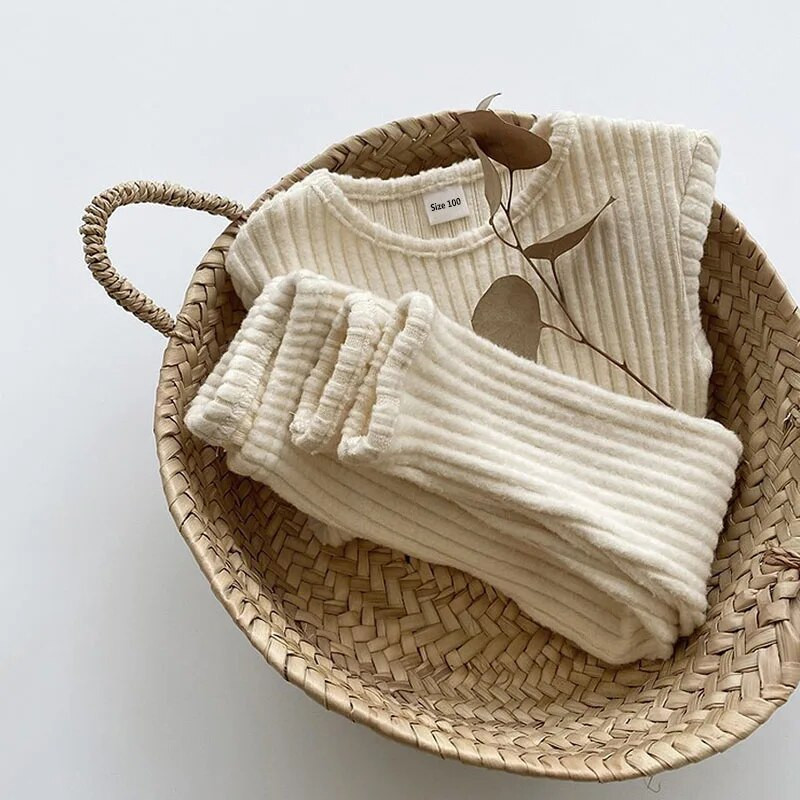 Jesen Zima Odjevni set za dječake i djevojčice Topli donji pulover Majice + Hlače Odijelo Dječja odjeća Odjeća za novorođenčad