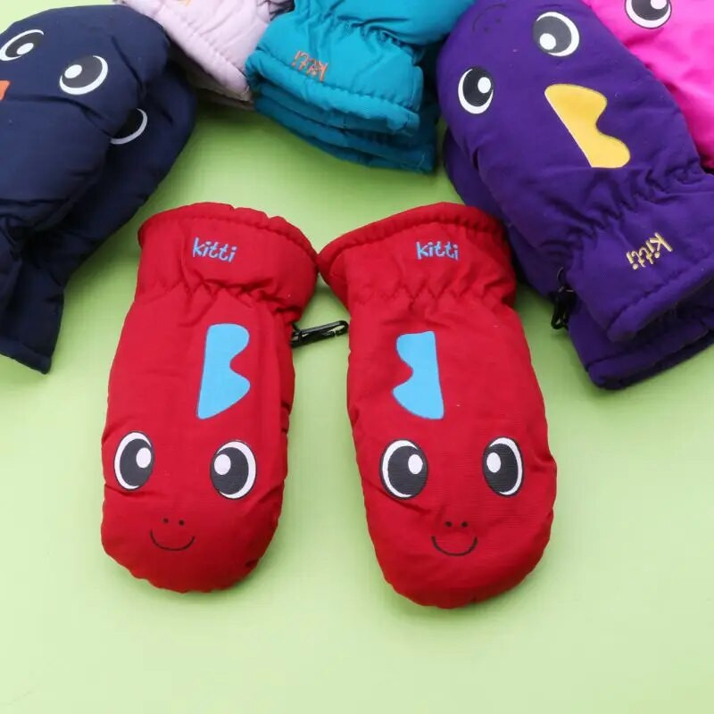 Зимни детски ръкавици на открито Топли ски ръкавици Деца Момчета Момичета Водоустойчиви ветроустойчиви ръкавици 2-5 години