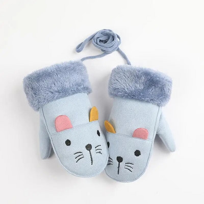 Детски зимни топли ръкавици Деца Момчета Момичета Ски Колоездене Катерене На открито Ръкавици Термичен полар Топли туризъм Велосипедни ръкавици