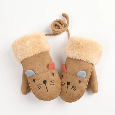 Детски зимни топли ръкавици Деца Момчета Момичета Ски Колоездене Катерене На открито Ръкавици Термичен полар Топли туризъм Велосипедни ръкавици