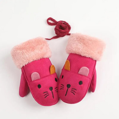 Детски зимни топли ръкавици Деца Момчета Момичета Ски Колоездене Катерене На открито Ръкавици Термичен полар Топли туризъм Велосипедни ръкавици