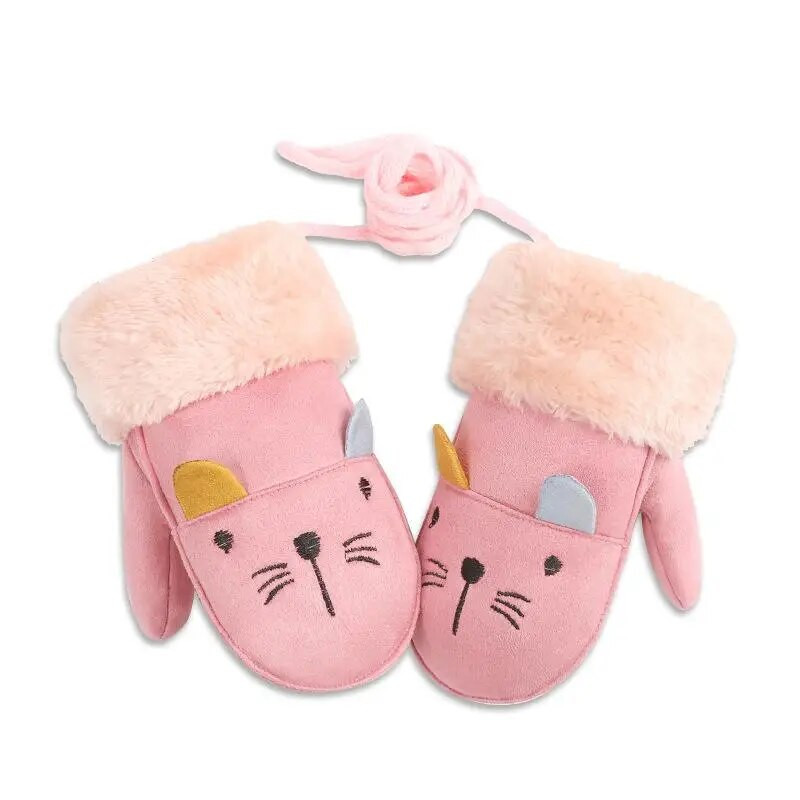 Детски зимни топли ръкавици Деца Момчета Момичета Ски Колоездене Катерене На открито Ръкавици Термичен полар Топли туризъм Велосипедни ръкавици