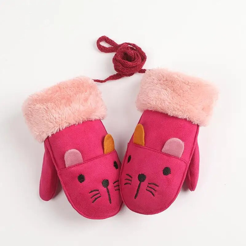 Детски зимни топли ръкавици Деца Момчета Момичета Ски Колоездене Катерене На открито Ръкавици Термичен полар Топли туризъм Велосипедни ръкавици