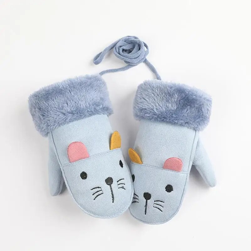 Детски зимни топли ръкавици Деца Момчета Момичета Ски Колоездене Катерене На открито Ръкавици Термичен полар Топли туризъм Велосипедни ръкавици